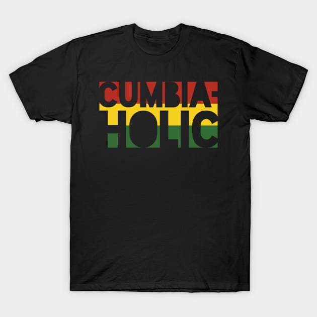 cumbia-holic - reggae cumbia - red yellow green - clean design T-Shirt by verde